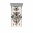 thumbnail image 2 of Tribal Bedding Set with Sheet & Covers, Charming Lion Like Wolf Head Paisley Design Ornaments Print, Printed Bedroom Decor 2 Shams, 4 Sizes, Pearl Coral and Teal, by Ambesonne, 2 of 3
