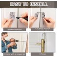 thumbnail image 4 of 4 Pcs Sliding Glass Door Lock French Latch Security Screws Safe Loop 2 Inch Window Patio Chrome Plated, 4 of 6
