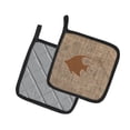 thumbnail image 2 of Fish - Angel Fish Faux Burlap and Brown Pair of Pot Holders, 2 of 3