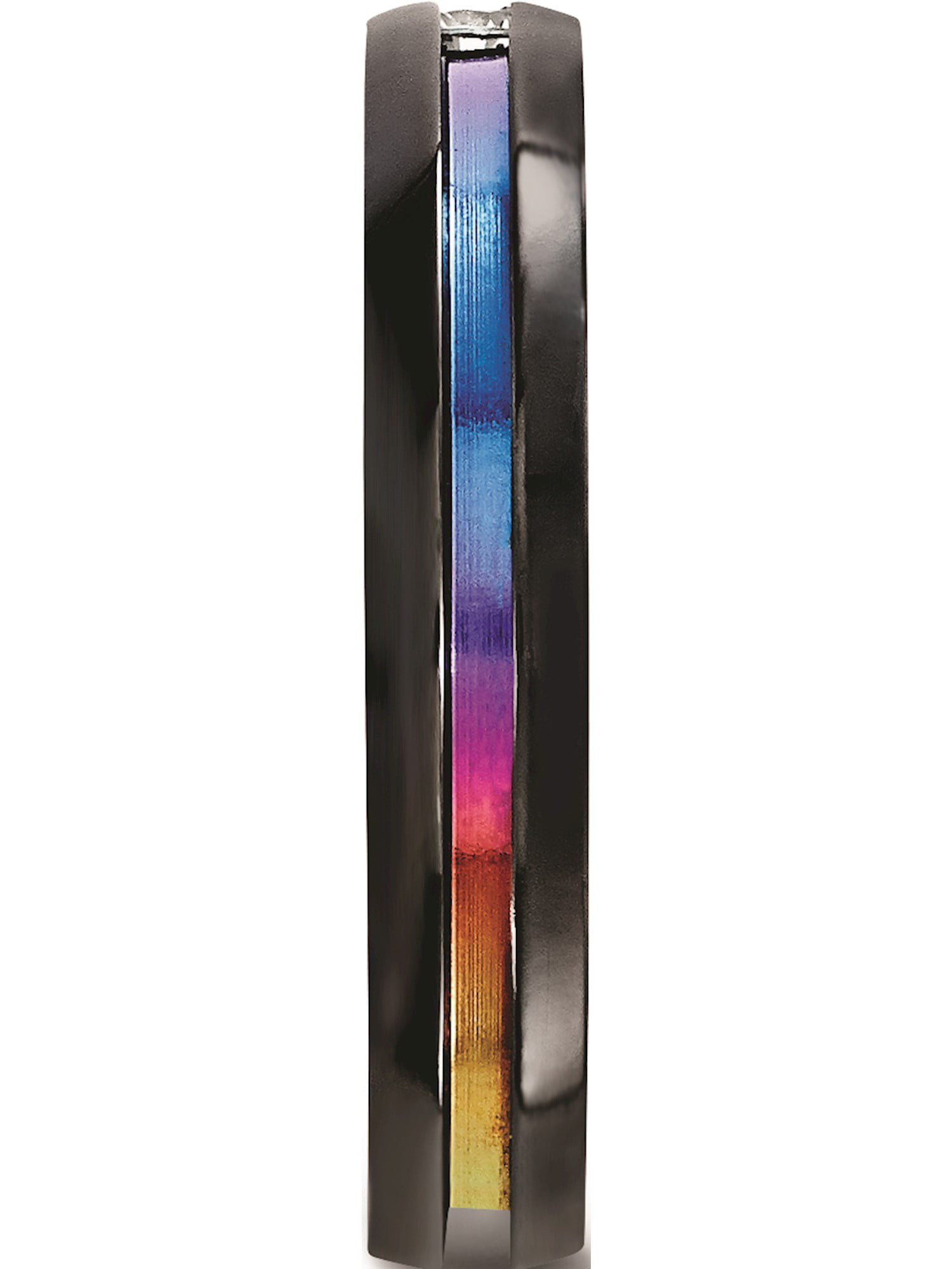 Edward Mirell Black Ti White Sapphire & Rainbow Anodized 4mm Band