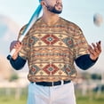thumbnail image 6 of Balery Traditional Tribal Aztec Baseball Jersey for Men Casual Button Down Shirts Short Sleeve Active Team Sports Uniform-Medium, 6 of 9