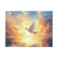 thumbnail image 2 of CozyNet Glowing Dove Soaring Above A Calm Lake, Surrounded By Radiant Divine Clouds And Peace Wall Art Prints With Frame Canvas Perfect for Living Room & Bedroom, Ready to Hang, Wall Decor 12"x16", 2 of 10