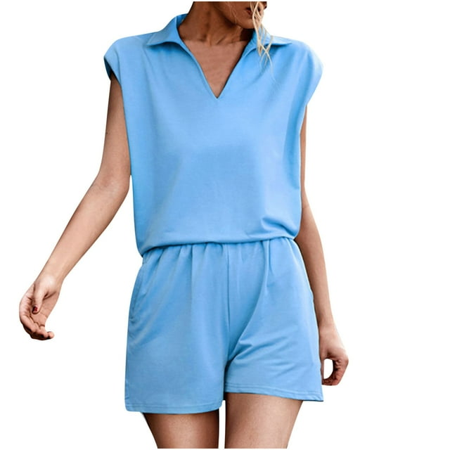 Birdeem Woman Spring Summer Solid Color Loose Leisure Short Sleeve V-Neck Blouses Shirts Sets Top