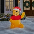 thumbnail image 2 of Disney 3.5 ft. LED Waving Winnie the Pooh with Santa Hat Inflatable, 2 of 3