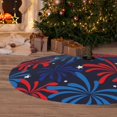 thumbnail image 6 of Lsque Red White Blue Fireworks Print Christmas Tree Skirt, Tree Skirt with Ties or Velcro, Perfect for Holiday Decorations, Halloween, and New Year-36", 6 of 7