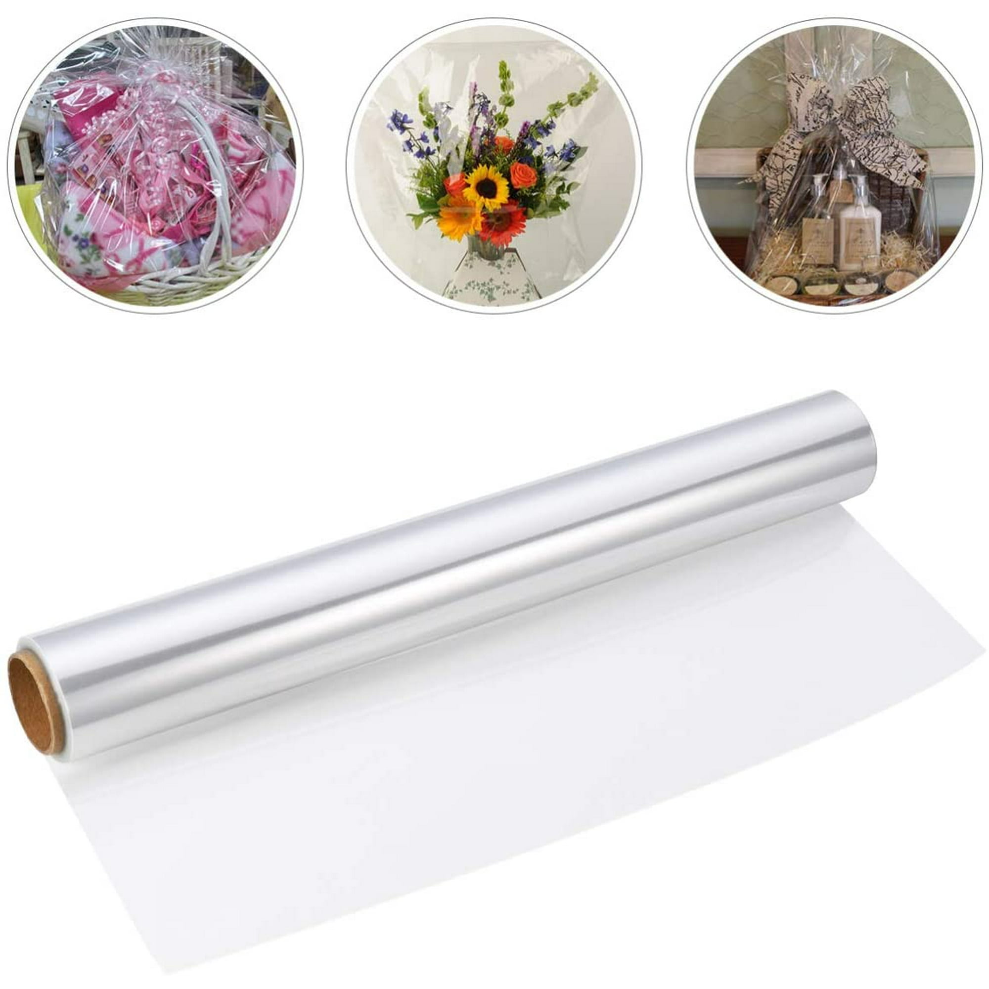 MUCKLILY Papier Cellophane Rouge Pour Fleurs Film Transparent Résistant