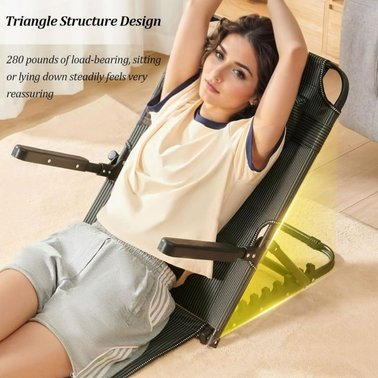 LUVCMFT Bed Backrest Support Bed Chair Adjustable Bed Back Rest Sit Up Reading Seating Chair with Pillow and Armrest 7 Speed Adjustment Black Walmart