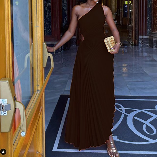 Pisexur Robe Sans Manches à Épaules Dénudées pour Femme, Imprimée, Manches Courtes, Unie, Décontractée, Confortable, Tunique à une Épaule Plissée, Mini-Robe Ajustée, Robe pour Femme