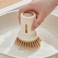 thumbnail image 4 of Heavy-Duty Dish Scrubber with Extendable Handle - Built-in Liquid Storage for Soap - Non-Scratch Cleaning Brush for Pots, Pans & Dishes - Professional Kitchen Scrub Tool, 4 of 6