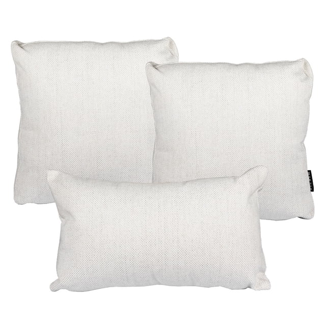 Set de 3 Cojines (2 Cuadrados Grandes + 1 Rectangular) Blanco