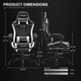GTRACING GTWD200 Gaming Chair with Footrest, Height Adjustable Office