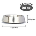 thumbnail image 6 of Iconic Pet 2-Pack Anti Ant Stainless Steel Non Skid Pet Bowl For Dog or Cat, 8 Oz, 1 Cup, 6 of 11