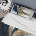 thumbnail image 4 of Designart "Swirling Blue and Gold Abstraction IV" Modern Bedding Covert Set - Abstract Spirals Blue Abstract Bed Set With 2 Shams, 4 of 6