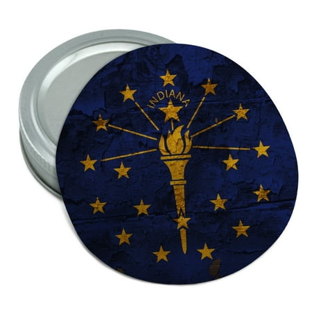 

Rustic Indiana State Flag Distressed USA Round Rubber Non-Slip Jar Gripper Lid Opener