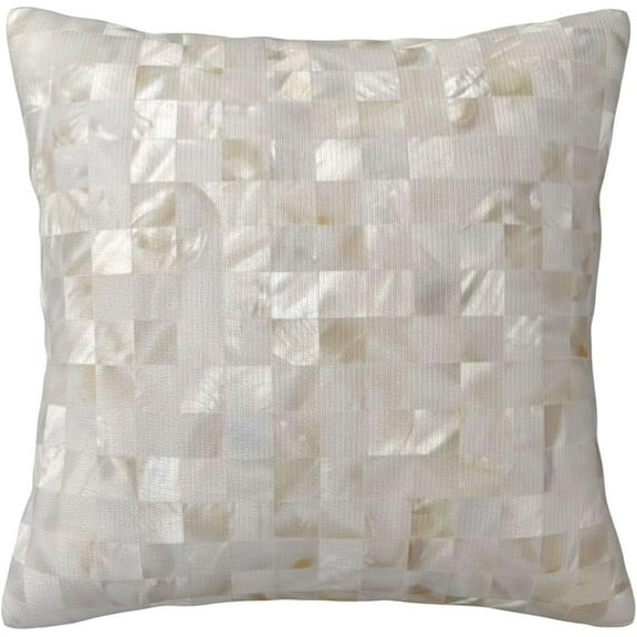 Throw Pillow Cover 18x18 Inch, Mother of Pearl Beige Decoration for Sofa Couch Farmhouse