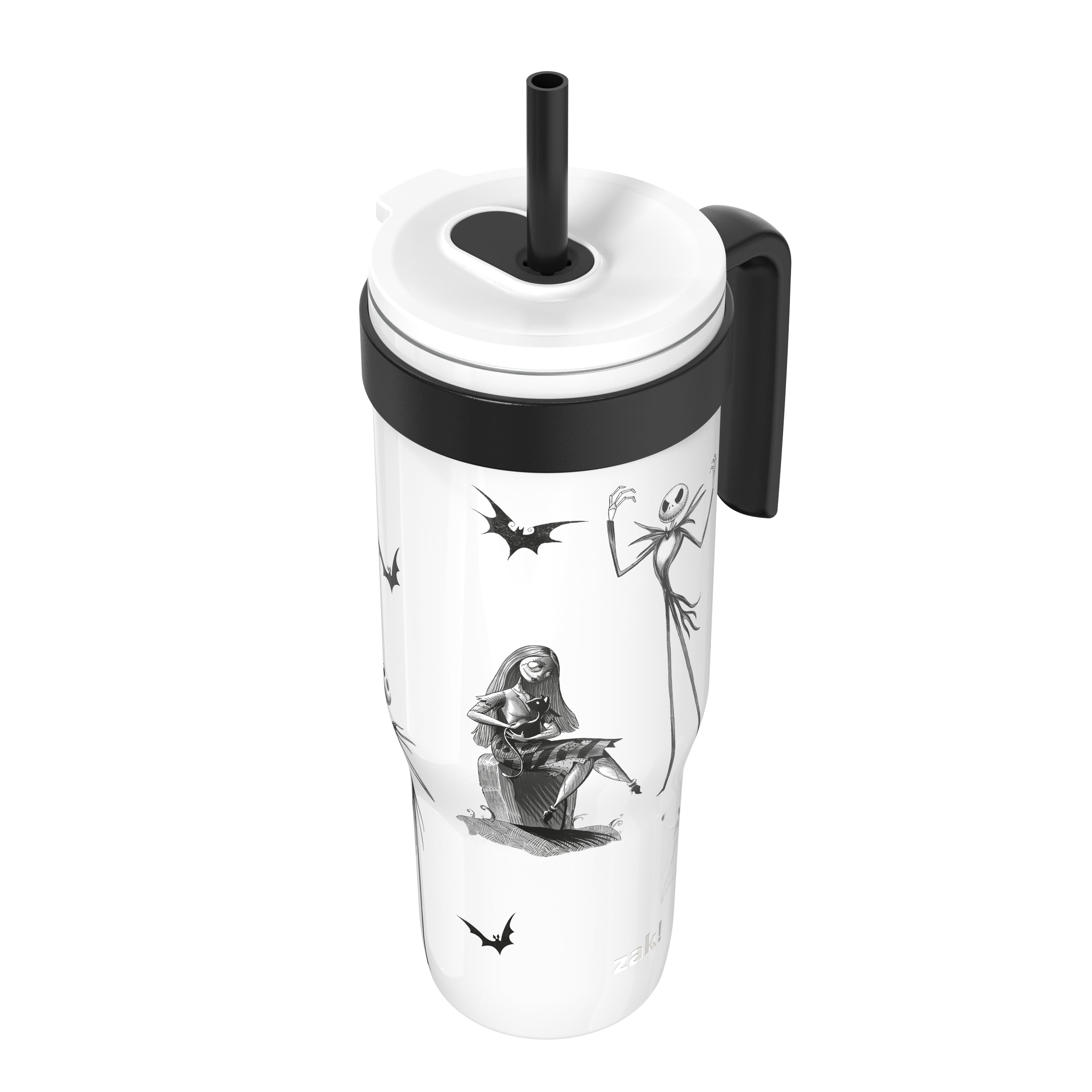 Zak Designs 30oz SS Straw Tumbler with a Handle, White NBC