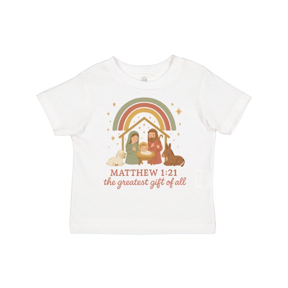 Inktastic Matthew 1:21 Nativity Scene the Greatest of All Boys or Girls Toddler T-Shirt