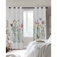 thumbnail image 4 of Colorful Butterflies Kitchen Curtains Minilism Elegant Floral Spring Cafe Short Curtains for Bathroom Blackout Window Curtain Grommet Small Window Treatment Drapes for Bedroom Living Room 52"x45"x2, 4 of 9