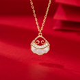 thumbnail image 5 of 14K Gold Real Natural Jade Fortune Lock Necklace, Small Gold Lock Pendant, Elegant Jade Jewelry Gift for Her Good Luck, 5 of 5
