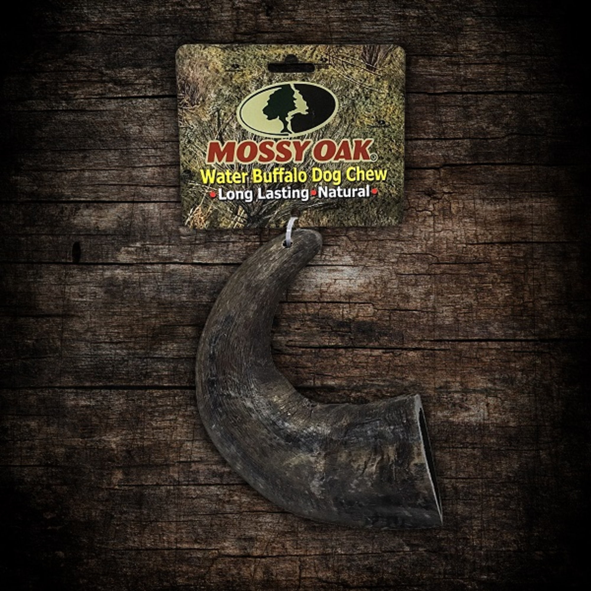 Mossy Oak: Water Buffalo Horn - Large - Dog Chew, Long Lasting Pet Treat, Natural & Preservative Free, Promotes Dental Health, Aggressive Chewers