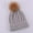Gray, variant on YYYTop Beanies, Fisherman Beanie Winter Women Solid Color Fashion Plusher Thick Warm Ear Protection Hood Orange Hats Womens with Pom Poms Holiday Clothing