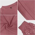 thumbnail image 7 of Aiyino Women's Long Sleeve Round Neck Tops Lace Casual Waffle Tee Loose Blouses T Shirts,Pink M, 7 of 7