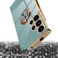 thumbnail image 2 of Dteck for Samsung Galaxy S24 Ultra Case with Screen Protector, Built-in 360° Rotation Ring Holder Magnetic Stand, Luxury Shiny Plating Edge Shockproof Electroplated Protective Cover,Gray, 2 of 5