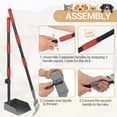 thumbnail image 4 of Dog Pooper Scooper, 2 Pack Adjustable Long Handle, Black Red, 4 of 8