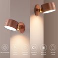 thumbnail image 3 of Lámpara de pared de madera recargable por USB, luz nocturna, atenuación táctil, magnética, rotación de 360 °, protección ocular, pasillo, dormitorio, mesita de noche, 3 of 4
