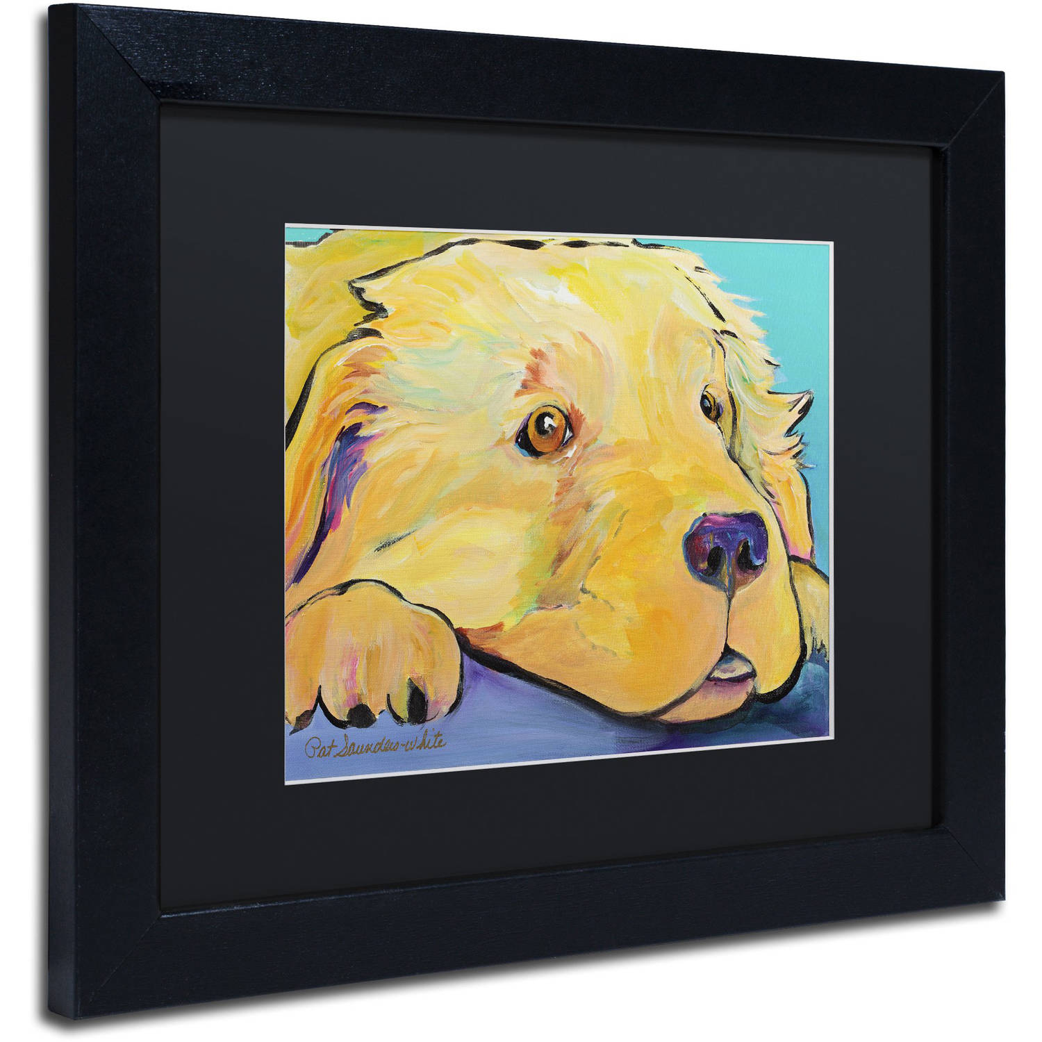 Trademark Fine Art "Baby" Canvas Art by Pat Saunders-White, Black Matte, Black Frame