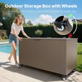 thumbnail image 7 of GONICHA 150 Gallon Outdoor Storage Box with Swivel Wheels,Waterproof Deck Box with Lid for Patio Furniture, Garden Tools, Outdoor Cushion,Brown, 7 of 7