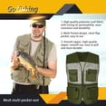 thumbnail image 4 of NERIES Summer Fishing Jacket with Front Pockets Multiple Size Zipper Waistcoat Outerwear Vests, 4 of 9