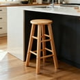 thumbnail image 7 of cisilov 27.5'' Wooden Backless Counter Stool with Round Seat, Natural, 7 of 7