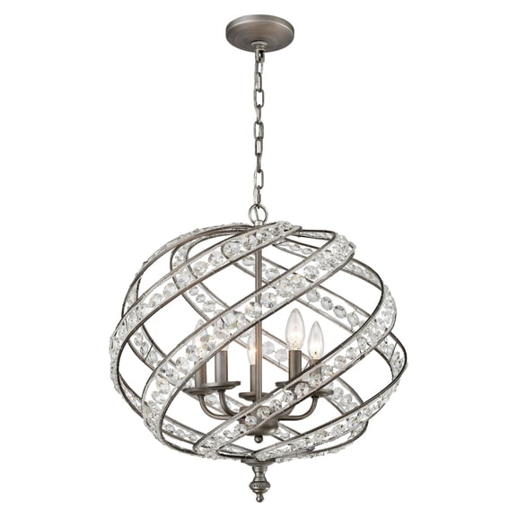 Elk Home 21-Inch Wide Renaissance Chandelier, Weathered Zinc