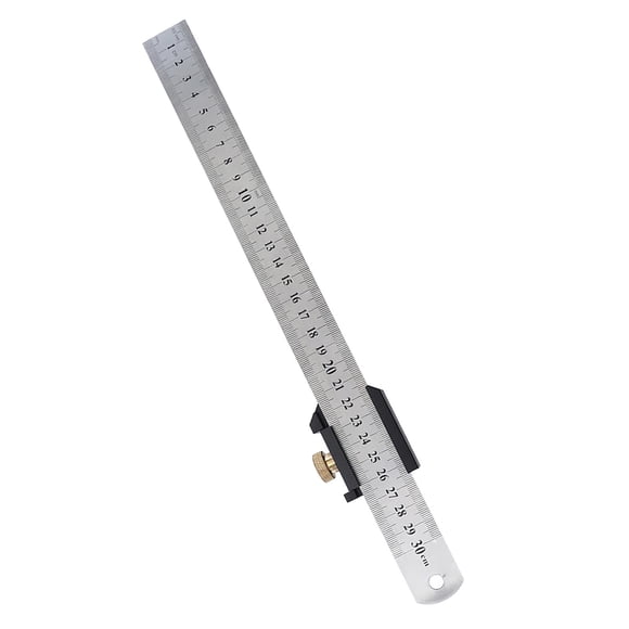 HILABEE Règle en Acier Inoxydable avec Bloc Limiteur pour Outils de Mesure d'Ingénierie Noir