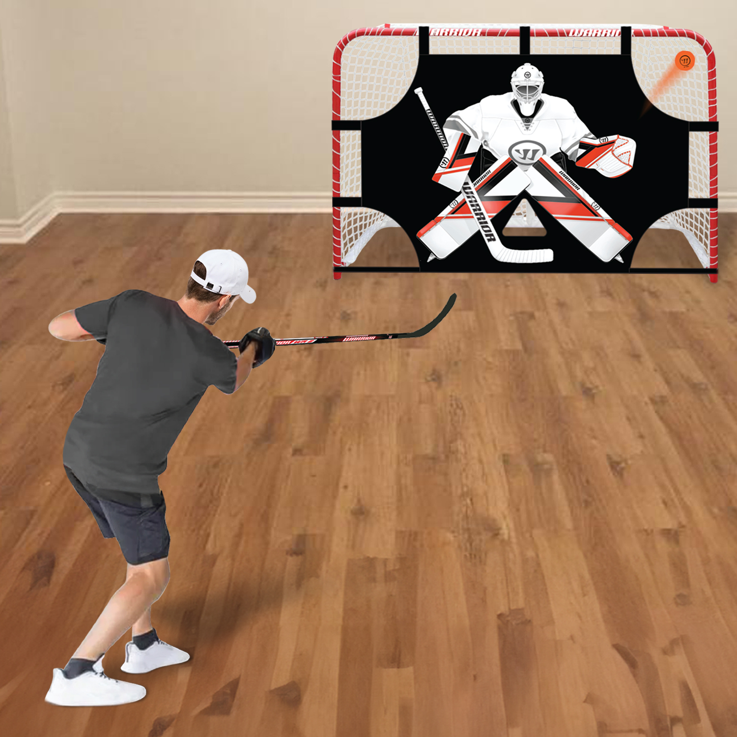 Warrior 72" Metal Street Hockey Net + Warrior 72” Street Hockey Shooter Tutor