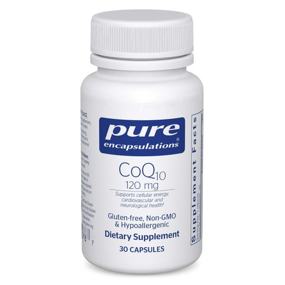Pure Encapsulations CoQ10 120 mg - Coenzyme Q10 Supplement for Heart Health, Energy, Antioxidants, Brain & Memory Health - Cellular Health, Cognition & Cardiovascular Support* - 30 Capsules