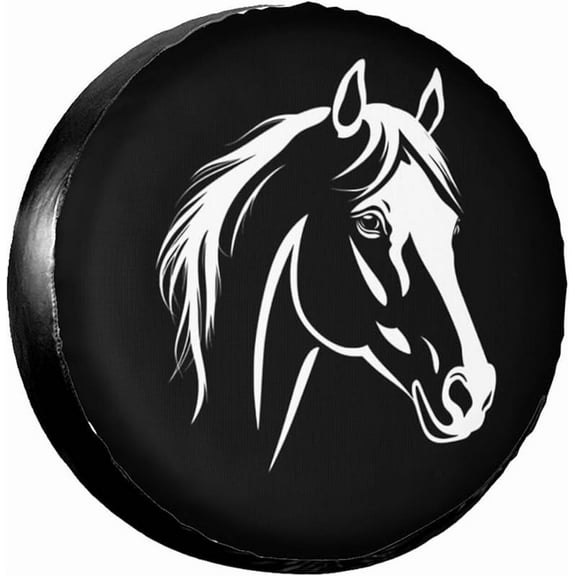 Black Horse Spare Tire Cover for Rv SUV,Funny Waterproof Wheel Protectors Cover Universal Fit for Camper Trailer Truck Accessories Travel