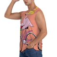 thumbnail image 3 of Pofeuu Flamingo Riding a Bicycle Print Men's Muscle T-Shirt, Sleeveless, Muscle Tank, Classic Muscle Tee Top For Men Casual Sleeveless Muscle T-Shirt Trendy Clothes-Small, 3 of 7