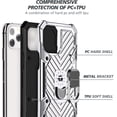 thumbnail image 6 of For Apple iPhone 13 Pro Max (6.7") Stand Ring Holder Finger Loop with Magnetic Grip Kickstand Hybrid Shockproof Armor Phone Case Cover by Xpression [Silver], 6 of 8