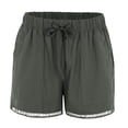 thumbnail image 4 of vigerkar Womens Casual Shorts Comfy Elastic Waist Drawstring Pocket Shorts Pants Grey, M, 4 of 9