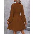 thumbnail image 4 of Women's V-Neck Long Sleeve Wrap Waist A-Line Mini Dress, 4 of 5