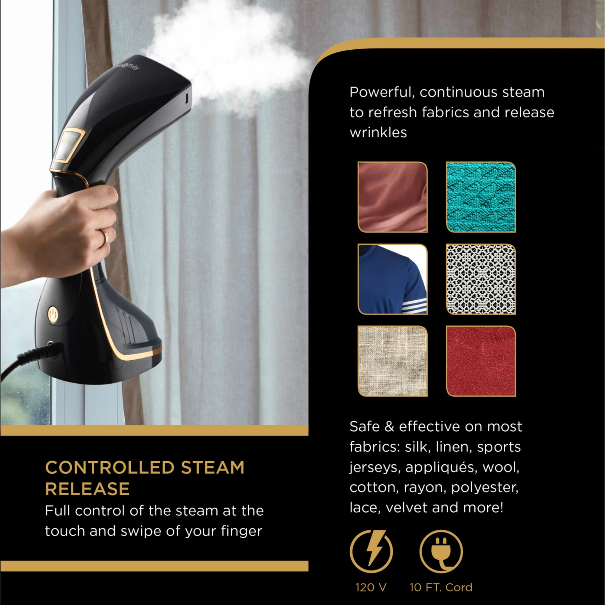 True & Tidy Hs-26 Power Steam Press Handheld Garment Steamer : Target