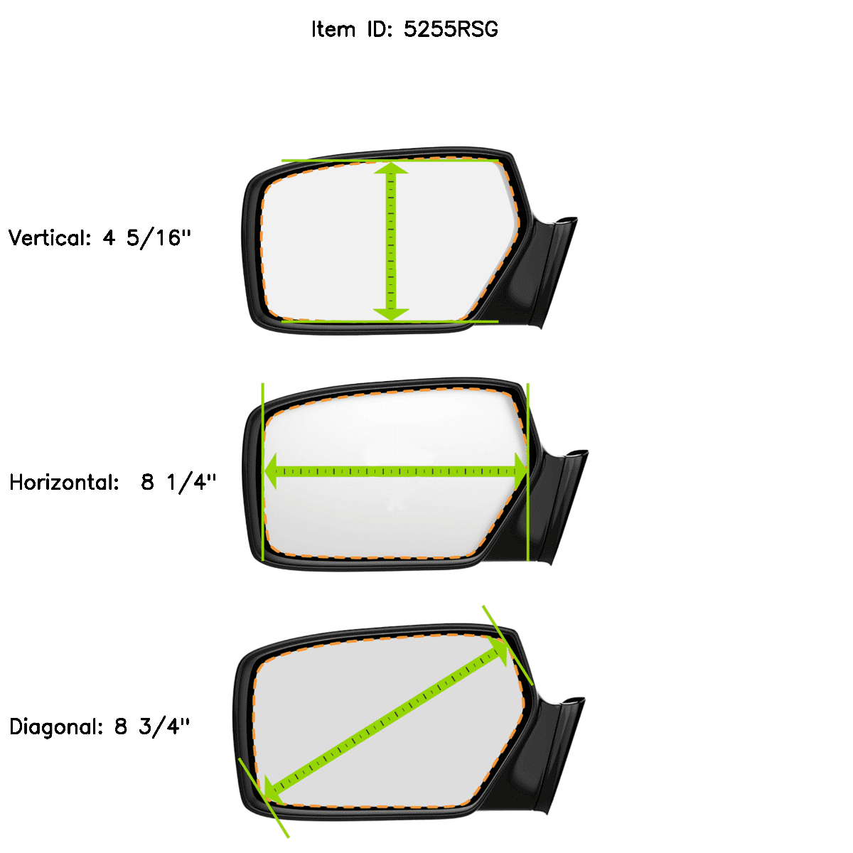 Door Mirror Glass Assembly