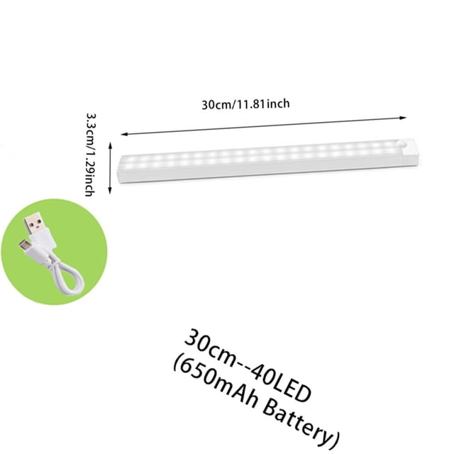 Luz LED nocturna inalámbrica con Sensor de movimiento, lámpara de noche recargable por USB, para armario, escalera, retroiluminación para cocina 1