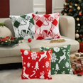 thumbnail image 3 of 2 PCS Christmas Pillow Covers Reindeer Snowflake Christmas Tree Pattern Pillowcases,17.7" X 17.7" Velvet Xmas Pillowcases,Soft Cushion Cover for Sofa Bed Chair,Winter Decorations for Home, 3 of 7