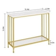 thumbnail image 6 of Console Table, 33.5" Entryway Table with Glass Shelf, Industrial Hallway Table for Living Room Foyer, Gold, 6 of 7