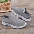 thumbnail image 5 of Domzle Walking Shoes Women Slip on Sneaker Non Slip Work Arch Support Tennis Plantar Fasciitis Orthopedic Breathable Mesh Comfortable Ladies Nursing Gray 37, 5 of 8