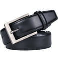 thumbnail image 2 of Beltox Men Black Belt Casual Dress Jeans 1.25” Wide w Brushed Buckle 34, 2 of 5