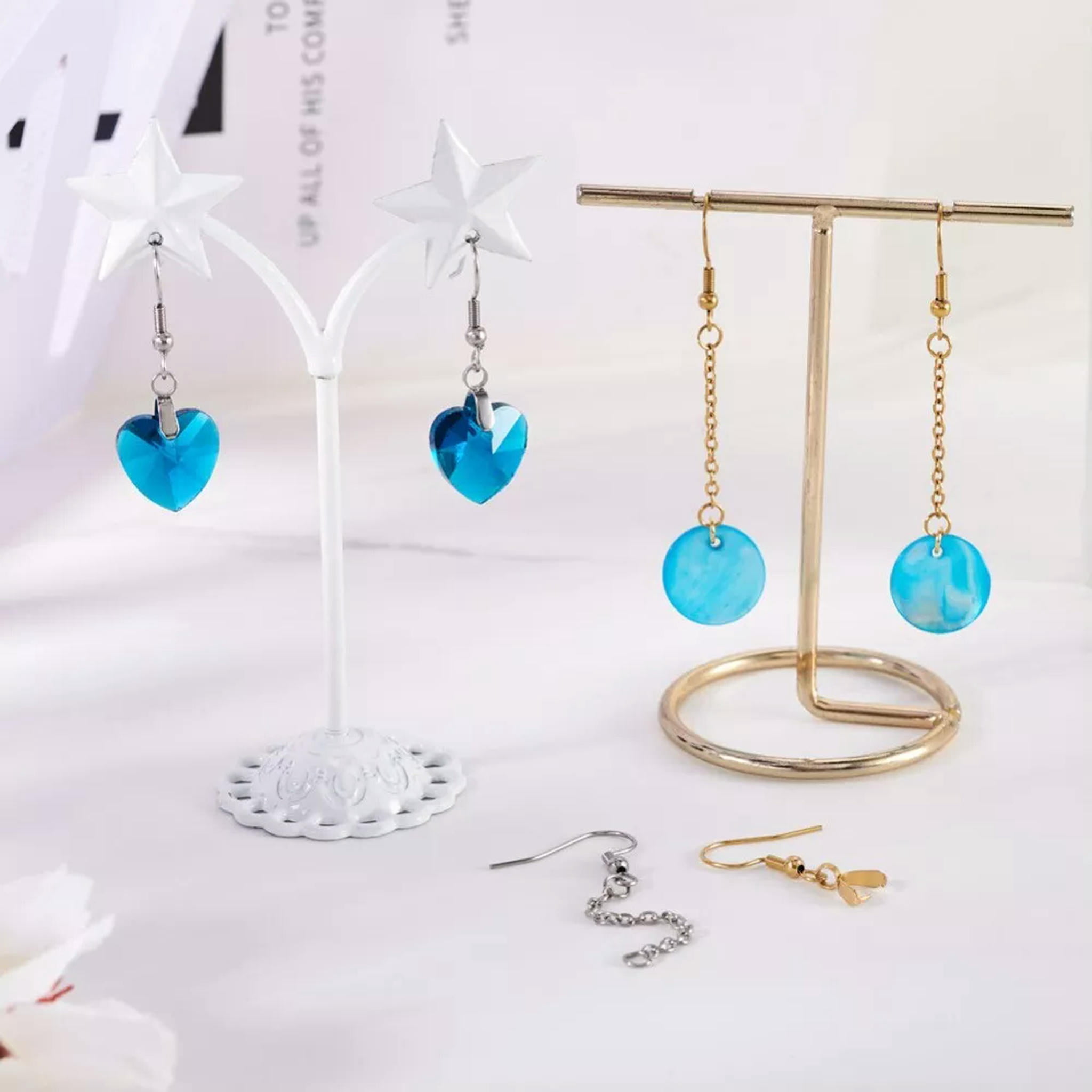 U8MO 1 Box Stainless Steel Hooks Ear Wire with Ice Pick Pinch Bails Jewelry Findings